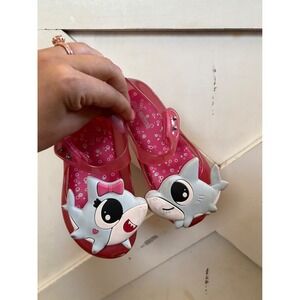 Mini Melissa Ultragirl Baby Shark Pink Jelly Mary Jane Shoes Toddler Size 9c